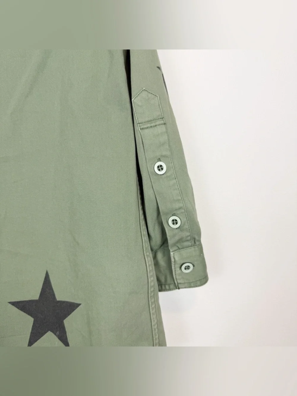 Pistola Camilo Military Jacket Royal Honor Green Stars Shacket Size Small - Picture 12 of 13